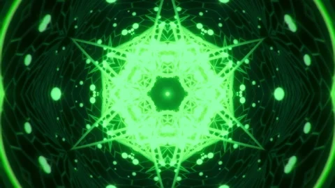 Sci-Fi Green Kaleido Core – Abstract Energy VJ Loop（4K Seamless） Stock Footage 321848590