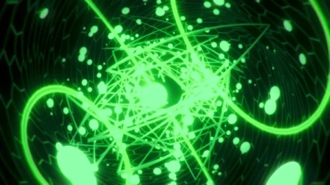 Sci-Fi Green Ring Flow – Abstract Energy Core VJ Loop | 4K Seamless Stock Footage 321848064