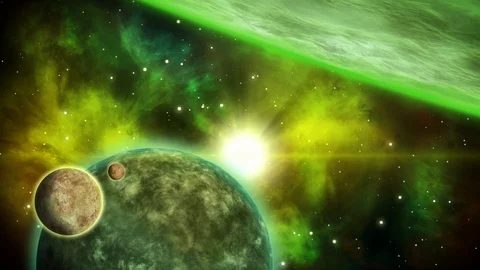 Sci fi green space background. Looped animation. Stock Footage 98003147