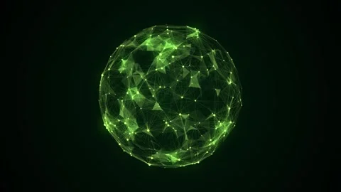 Sci-fi green sphere with particles. Concept network connection. Frame sphere. Stock-Footage 314108647