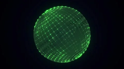 Sci-fi green sphere with particles. Concept network connection. Frame sphere. Stock-Footage 314111755