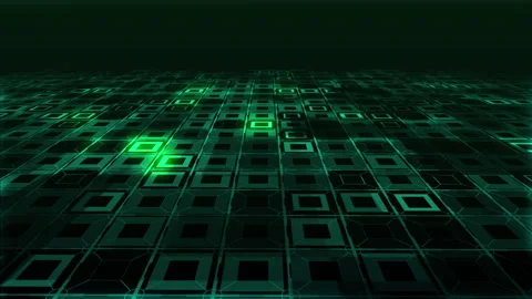 SCI-FI Grid HUD, abstract computer concept, design digital graphic Stock Footage 245066064