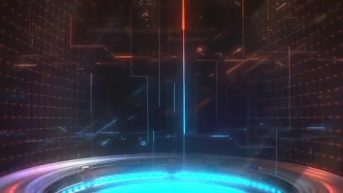 Sci-fi hacker screen background animation Stock Footage 332064556