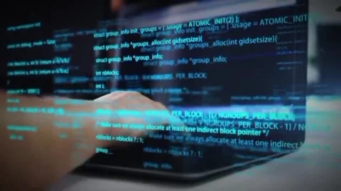 Sci-fi hacker screen background animation Stock Footage 332064598