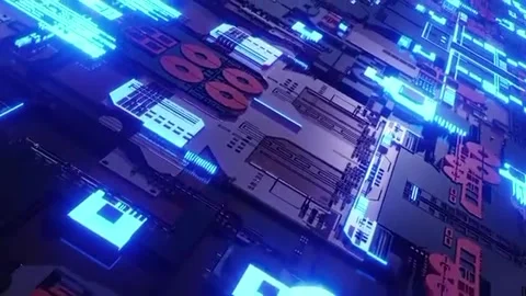 Sci-fi hacker screen background animation 库存影片 332064599