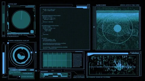 Sci-fi hacker screen background animation 스톡 동영상 332064715