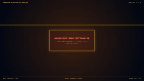 Sci-Fi Heads-Up Display Showing Warp Drive Failure and Recovery 库存影片 347629015