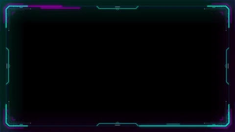 Sci-fi holographic frame with cyan and magenta neon accents and digital dat.. 動画素材 335826487