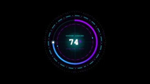 Sci-Fi Holographic Loading Ring HUD Interface Video stock 347409219