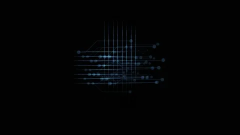Sci-fi hud blue line and dot element in square shape, futuristic element for Stock Footage 219431637