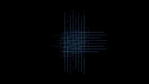 Sci-fi hud blue line and dot element in square shape, futuristic element for Stock Illustration