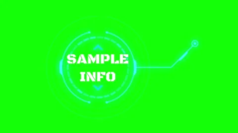 Sci-Fi HUD Callout Info Graphic Template on Green Screen Stock Footage 334364311