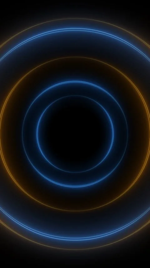 Sci Fi HUD Circle Scanner with Blue and Orange Neon Glow Loop. Stock Footage 318565704