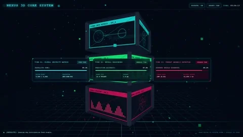 Sci-Fi HUD Data Visualization Digital Dashboard Interface . Stock Footage 348360586