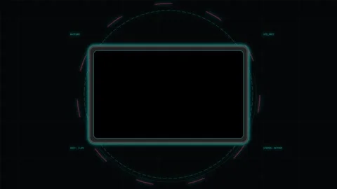 Sci-Fi HUD Hologram Screen Animation in 4K Stock Footage 345344421