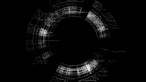 Sci-Fi HUD Interface overlay Elements for Deep Space Exploration and Science Stock Footage 334100171