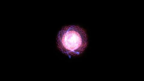 Sci-fi hud magic explosion and burning dots and particles in circle shape Stock Illustration