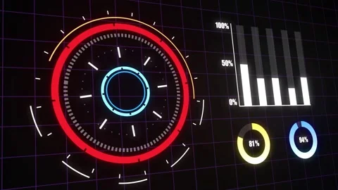 Sci-Fi Hud Motion Background, Futuristic Interface Video Background Loop Stock Footage 232386510