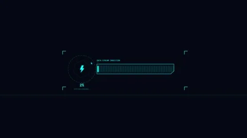 Sci Fi HUD progress bar showing percent loading Stock Footage 336882631
