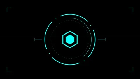 Sci Fi HUD progress bar interface with digital data loading and futuristic Video stock 345885717