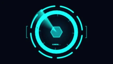 Sci Fi HUD progress Neon interface with scanning radar effect Stock Footage 337088401