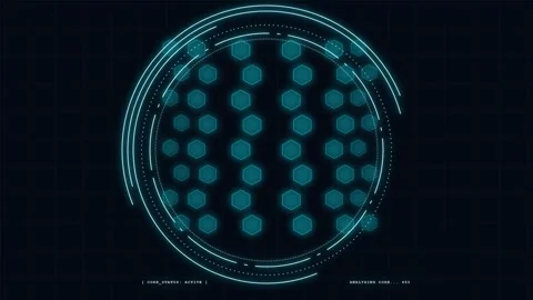 Sci-Fi HUD Technology Animation Loop Stock Footage 346158496