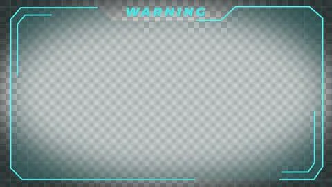 Sci-fi HUD warning alert frame, futuristic UI on transparent background. Stock Illustration