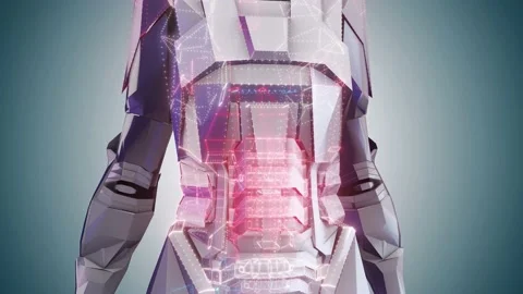 Sci fi Humanoid Android robot woman body part 4k Stock Footage 146010460