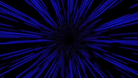 Sci-Fi Hyperspace Exit with Zooming Out Blue Light Streaks in a Seamless Loop. Stock Footage 315213108