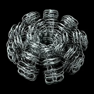 Sci-Fi Industrial Element Isolated On Black Background, Futuristic Concept Stock Illustration