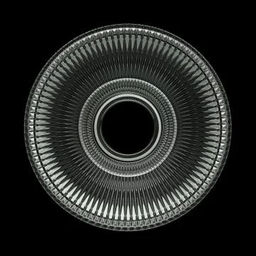 Sci-Fi Industrial Element Isolated On Black Background Illustrazione stock