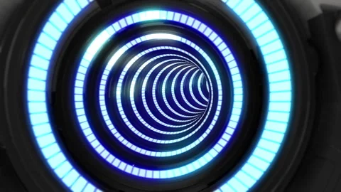 Sci-Fi Infinite Looping Tunnel Animation  Neon Glow Motion Graphics Loop Video stock 331321463