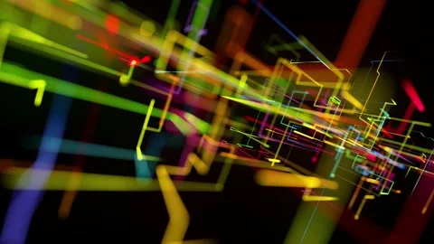 Sci-fi inspired animation of a neural network, emphasizing the interconnected Stock Footage 315471999