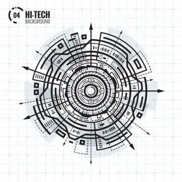 Sci-Fi interface element Stock Illustration