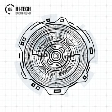 Sci-Fi interface element Stock Illustration