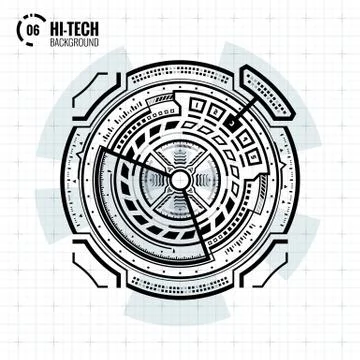 Sci-Fi interface element Stock Illustration