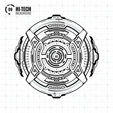 Sci-Fi interface element Stock Illustration