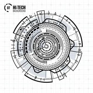 Sci-Fi interface element Stock Illustration