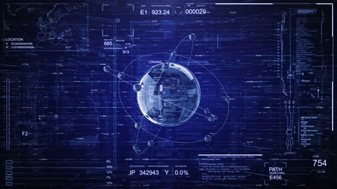 Sci fi interface HUD intro. Stock Footage 102361287
