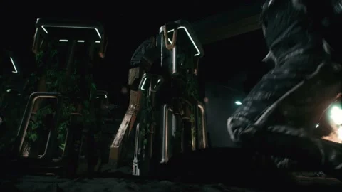Sci-fi invasion: robotic army overruns the planetary outpost 動画素材 139662086