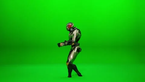 Sci-Fi Mech Dance on Chroma Key Stock Footage 321920842