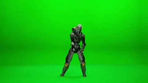 Sci-Fi Mech Dance on Chroma Key Stock Footage 322166634