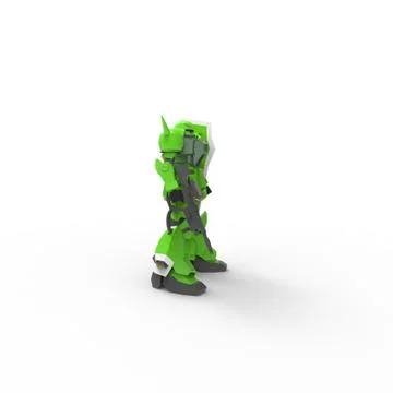 Sci-fi mech soldier standing on a white background. Military futuristic robot Stock Illustration