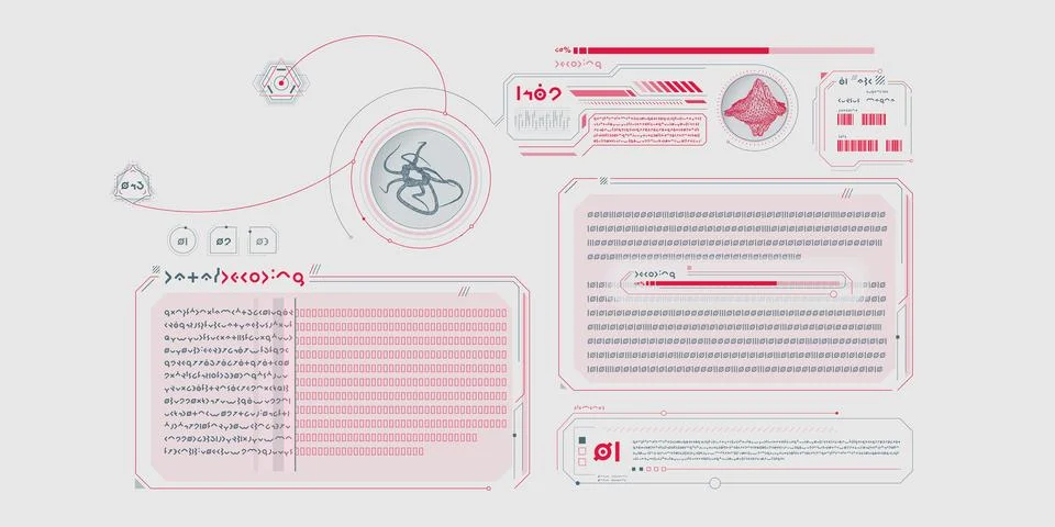 Sci-fi medical research program interface. Stockillustratie