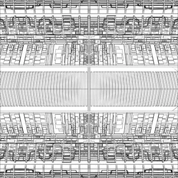 Sci-Fi Mega City Wall Vector. A Colossal, High-Tech Fortification. Ilustración de archivo