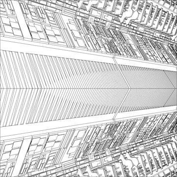 Sci-Fi Mega City Wall Vector. A Colossal, High-Tech Fortification. Ilustración de archivo