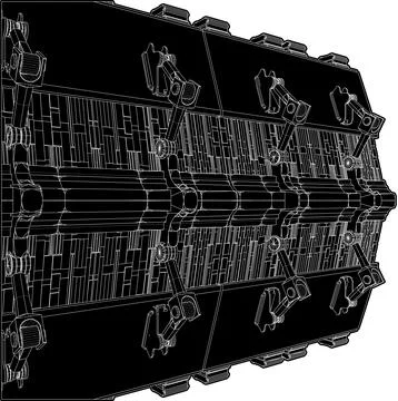 Sci-Fi Mega City Wall Vector. A Colossal, High-Tech Fortification. Ilustración de archivo