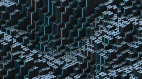 Sci - Fi Metal Background Seamlessly Looped Animation 3D rendering Stock Illustration