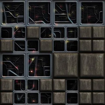 Sci-fi Metal Seamless Background Stock Illustration