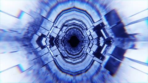 Sci-Fi Metallic Tunnel Loop Video stock 194501335